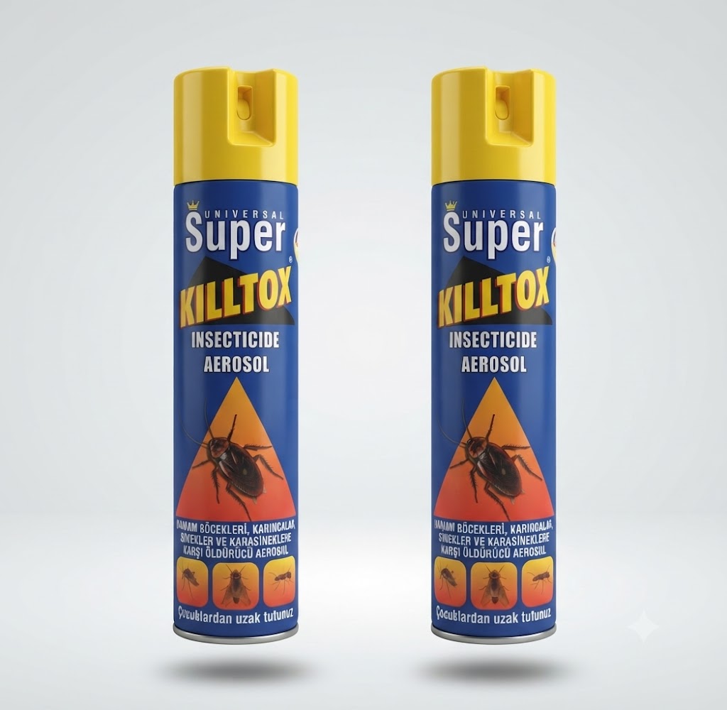 Killtox Hamam Böceği, Karınca ve Sinek Öldürücü Aerosol Sprey 2'li Avantaj